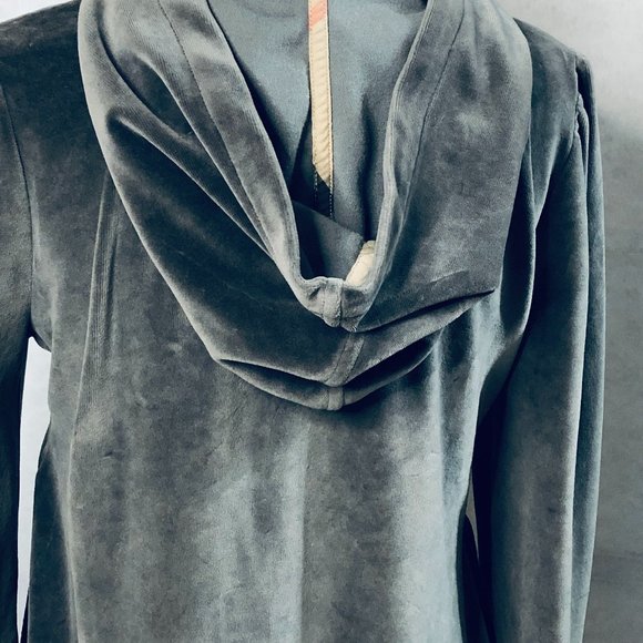 Burberry Brit | Velour Gray Hoodie (Size Medium) - Picture 2 of 11